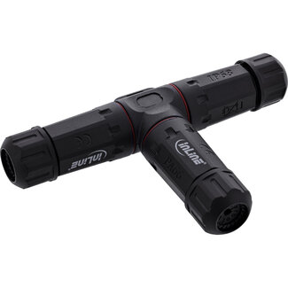 InLine InLine® Voedingskabel koppelaar, IP68, 3-polig, 3-weg, M20, zwart