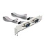 Delock M.2 Card to 2 x Serial RS-232 DB9 with Standard and Low Profile slot brackets