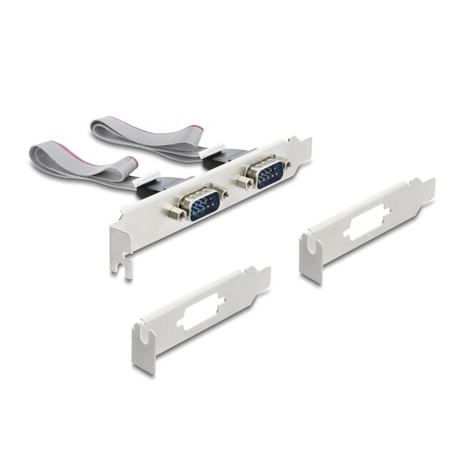 Delock M.2 Card to 2 x Serial RS-232 DB9 with Standard and Low Profile slot brackets