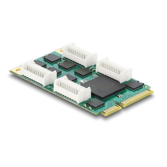 Delock Mini PCIe I/O full size Card to 8 x Serial RS-232 DB9 with Standard and Low Profile slot brackets