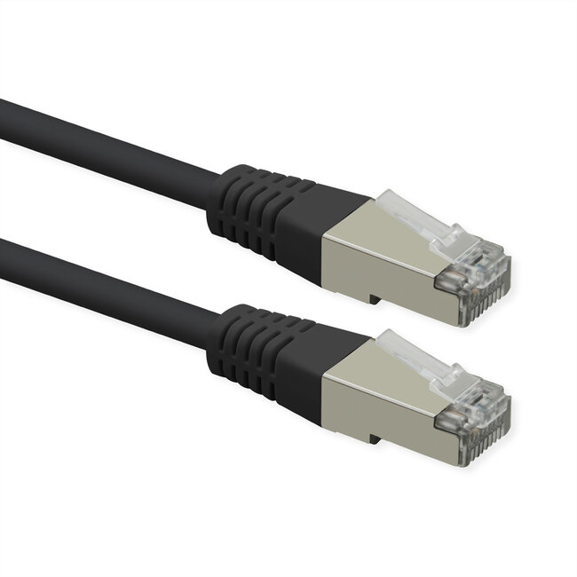 ROLINE Patchkabel Cat.6 (Class E), PoE, S/FTP (PiMF), schwarz, 1,5 m
