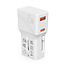VALUE USB Reise-Charger mit Euro-Flach-/UK-/US-Stecker, 2 Port (Typ-A QC3.0, Typ-C PD), 25W