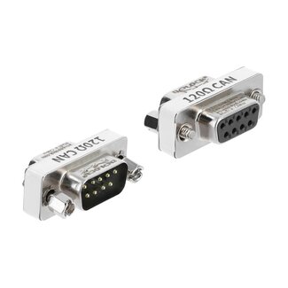 DeLOCK Delock D-Sub 9 pin CAN Bus Adapter male to female 120 ohms resistor