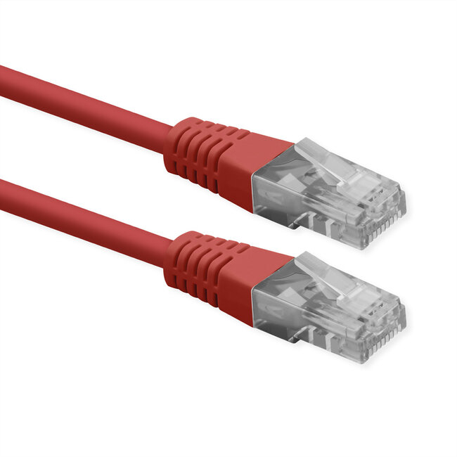 ROLINE Patchkabel Cat.6 (Class E), UTP, PoE, rot, 0,5 m