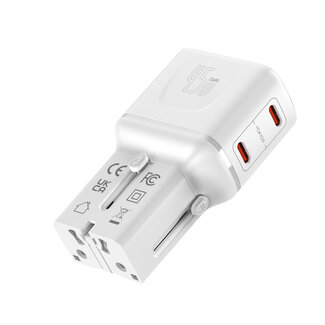 Value VALUE USB Reise-Charger mit Euro-Flach-/UK-/US-Stecker , 2x USB-C-Anschlüsse, 45 W