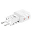 VALUE USB Reise-Charger mit Euro-Flach-/UK-/US-Stecker , 2x USB-C-Anschlüsse, 45 W
