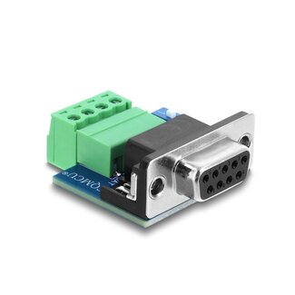 DeLOCK Delock D-Sub 9 pin female to 4 pin Terminal Block Adapter with DIP switch and 120 ohm terminating resistor for CAN / LIN