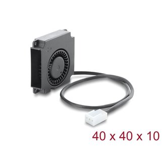 DeLOCK Delock Radial Fan / Blower Fan 12 V DC 40 x 40 x 10 mm with 3 pin fan connector, black