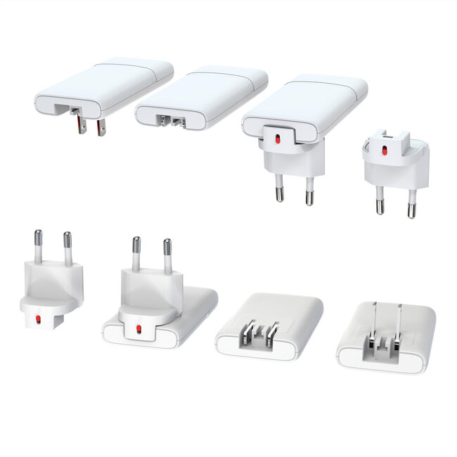 VALUE USB Charger mit Euro-/US-Stecker, 2 Ports Typ A+C, 65W