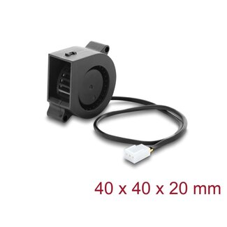 DeLOCK Delock Radial Fan / Blower Fan 12 V DC 40 x 40 x 20 mm with 3 pin fan connector, black