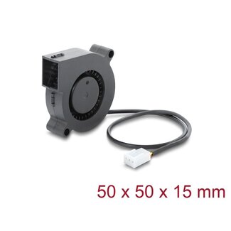 DeLOCK Delock Radial Fan / Blower Fan 12 V DC 50 x 50 x 15 mm with 3 pin fan connector, black