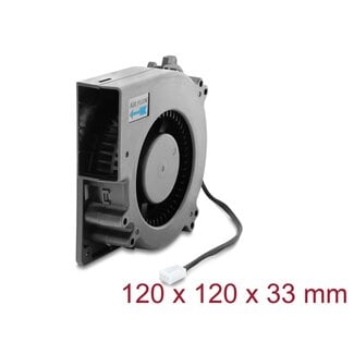 DeLOCK Delock Radiallüfter / Lüftergebläse 12 V DC 120 x 120 x 33 mm mit 3-Pin Lüfteranschluss, schwarz