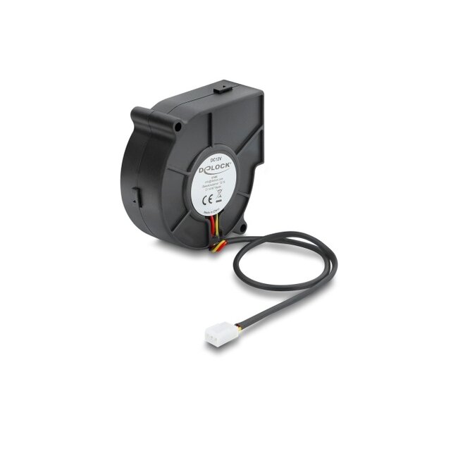 Delock Radial Fan / Blower Fan 12 V DC 75 x 75 x 30 mm with 3 pin fan connector, black