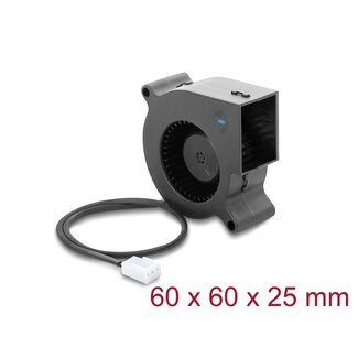 DeLOCK Delock Radial Fan / Blower Fan 12 V DC 60 x 60 x 25 mm with 3 pin fan connector, black