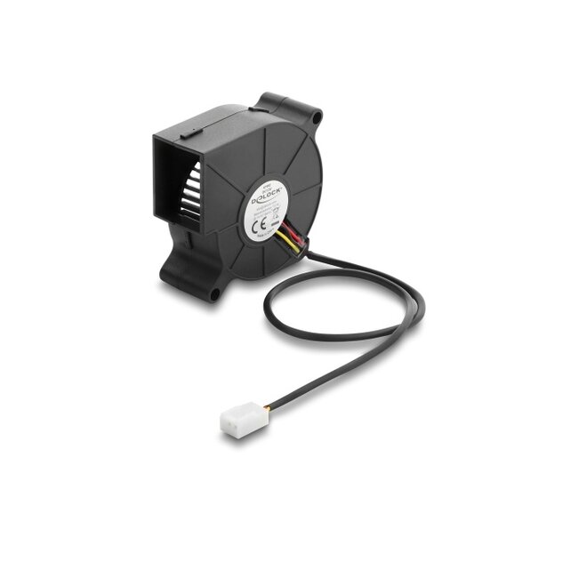 Delock Radial Fan / Blower Fan 12 V DC 60 x 60 x 25 mm with 3 pin fan connector, black