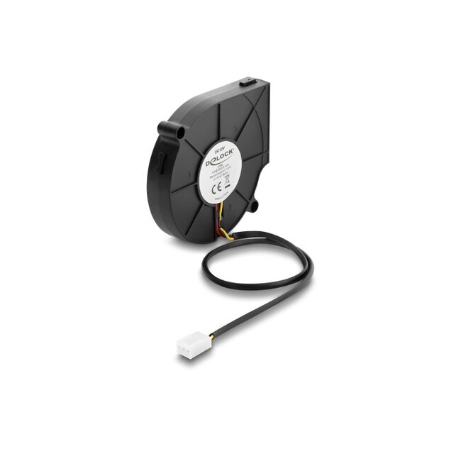 Delock Radial Fan / Blower Fan 12 V DC 75 x 75 x 15 mm with 3 pin fan connector, black