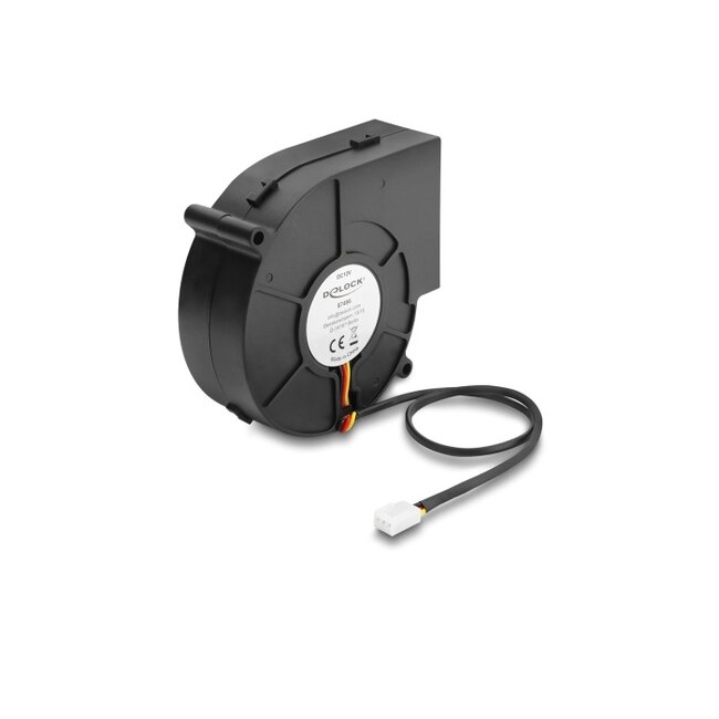 Delock Radial Fan / Blower Fan 12 V DC 97 x 94 x 33 mm with 3 pin fan connector, black