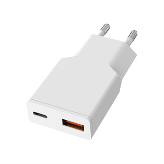 Value VALUE USB Charger mit Euro-Stecker, 2 Ports Typ A+C, 20W
