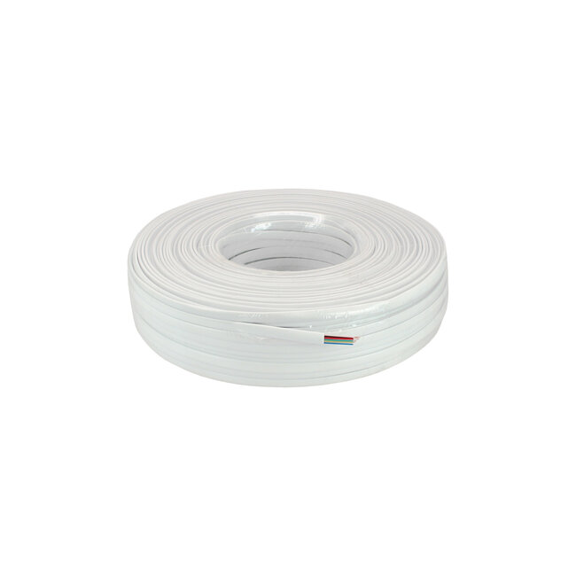 InLine® modulaire kabel, 6-aderig plat lint wit, 100m ring