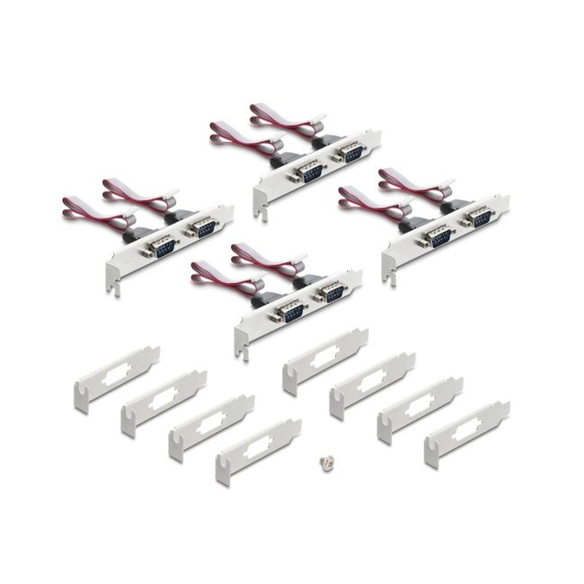Delock M.2 Card to 8 x Serial RS-232 DB9 with Standard and Low Profile slot brackets