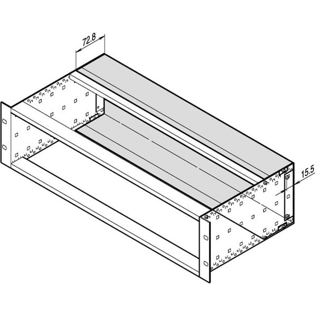 SCHROFF EuropacPRO Achterkap voor roestvaststaal EMC-pakking, 3 HE, 84 PK