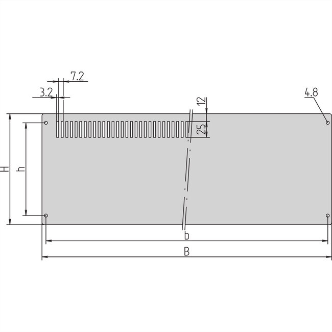 SCHROFF CompacPRO voorpaneel, 3 HE, 63 HP, 2 mm, Al, geanodiseerd, onbehandelde randen