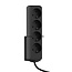 CHU04 + Tafelcontactdoos 4-voudig Randaarde 500cm (Zwart)