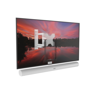 Cavus Premium draaibare muurbeugel met Sonos ARC(Ultra) frame wit