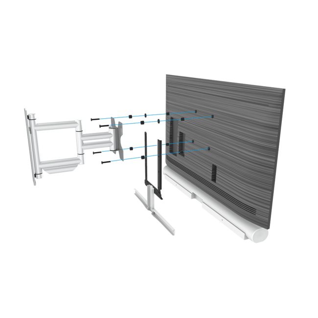 Premium draaibare muurbeugel met Sonos ARC(Ultra) frame wit
