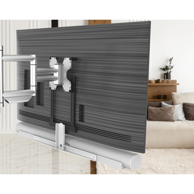 Premium draaibare muurbeugel met Sonos ARC(Ultra) frame wit