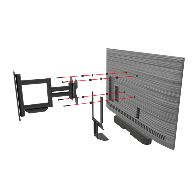 Premium draaibare muurbeugel met Sonos BEAM frame zwart