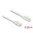 Delock RJ45 Flat Patch Cable Cat.8.1 U/FTP up to 40 Gbps 0.25 m white