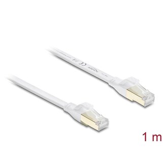DeLOCK Delock RJ45 Flat Patch Cable Cat.8.1 U/FTP up to 40 Gbps 1 m white