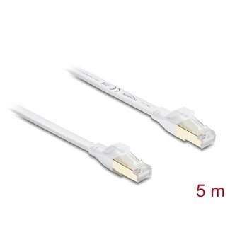 DeLOCK Delock RJ45 Flat Patch Cable Cat.8.1 U/FTP up to 40 Gbps 5 m white