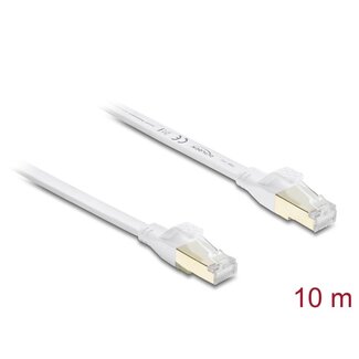 DeLOCK Delock RJ45 Flat Patch Cable Cat.8.1 U/FTP up to 40 Gbps 10 m white