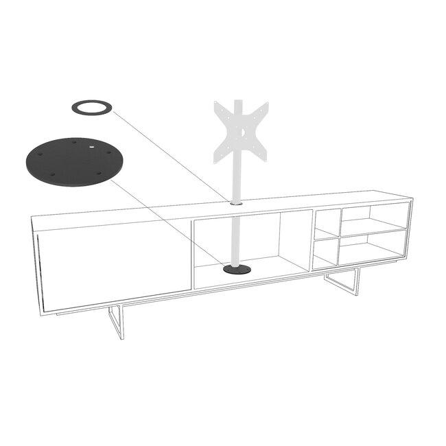 Standaard voor meubel MOUNT zwart 100 cm VESA 100x100