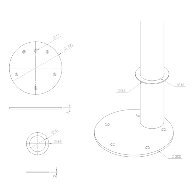 Furniture Mount zwart