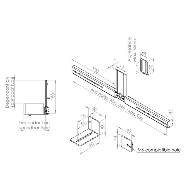 Soundbar module voor draaibare TV voet [Universeel]