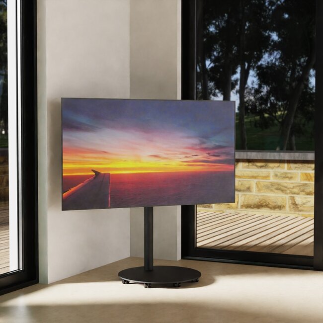 Vloerstandaard SPHERE 60 cm zwart VESA 400x200 met wielenset