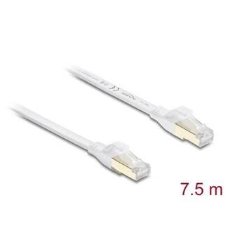 DeLOCK Delock RJ45 Flat Patch Cable Cat.8.1 U/FTP up to 40 Gbps 7.5 m white