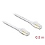 Delock RJ45 Flat Patch Cable Cat.8.1 U/FTP up to 40 Gbps 0.5 m white