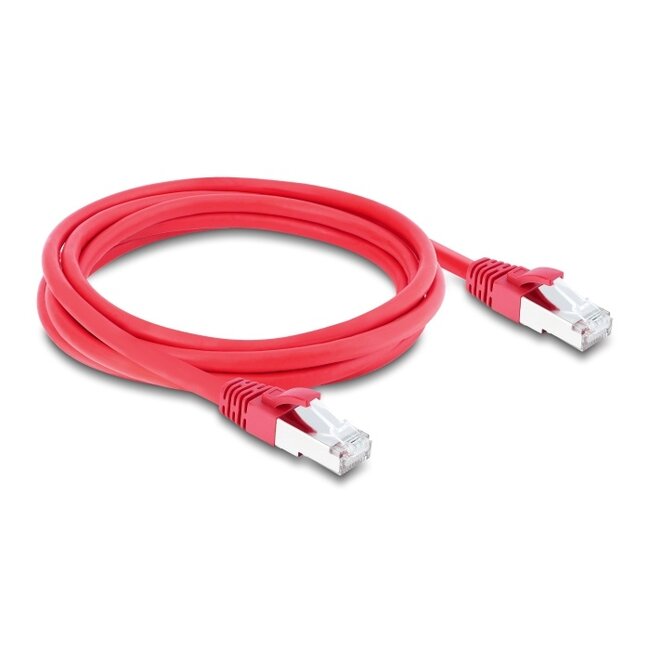 Delock RJ45 Network Cable Cat.6A S/FTP 2 m red