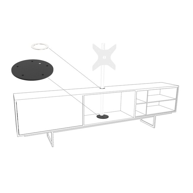 Standaard voor meubel MOUNT rvs 80 cm VESA 100x100