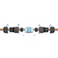 Delock Cable Connector with clamp connection 3 pin, IP68 waterproof, cable diameter 5 - 9 mm, incl. seals for 9 - 12 mm, tool-free black