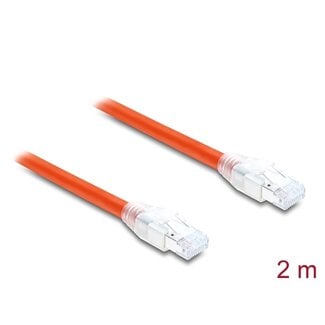 DeLOCK Delock RJ45 Network Cable Cat.8.1 S/FTP 2 m up to 40 Gbps orange