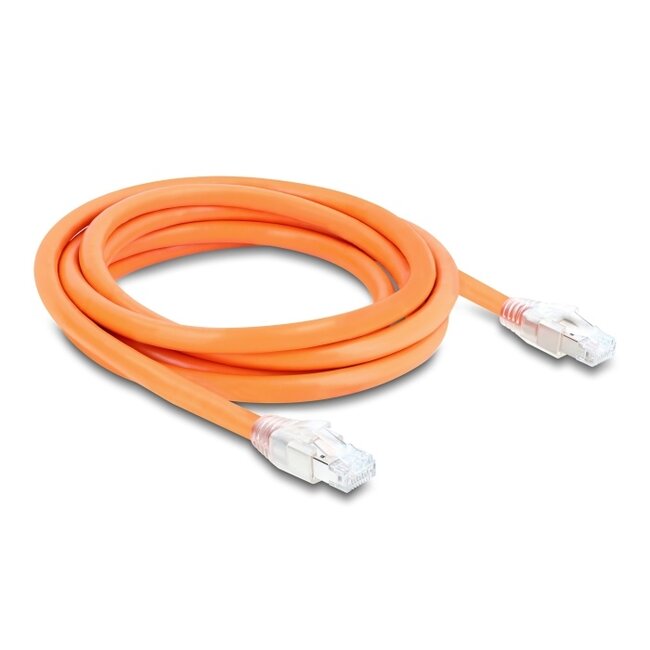 Delock RJ45 Network Cable Cat.8.1 S/FTP 2 m up to 40 Gbps orange