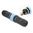 Delock Cable Connector with bayonet lock 3 pin male to female, IP68 waterproof, cable diameter 5 - 9 mm, incl. seals for 9 - 12 mm tool-free black