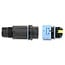 Delock Cable Connector with bayonet lock 3 pin male to female, IP68 waterproof, cable diameter 5 - 9 mm, incl. seals for 9 - 12 mm tool-free black