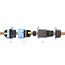 Delock Cable Connector with bayonet lock 3 pin male to female with housing for built-in, IP68 waterproof, cable diameter 5 - 9 mm, incl. seals for 9 - 12 mm tool-free black