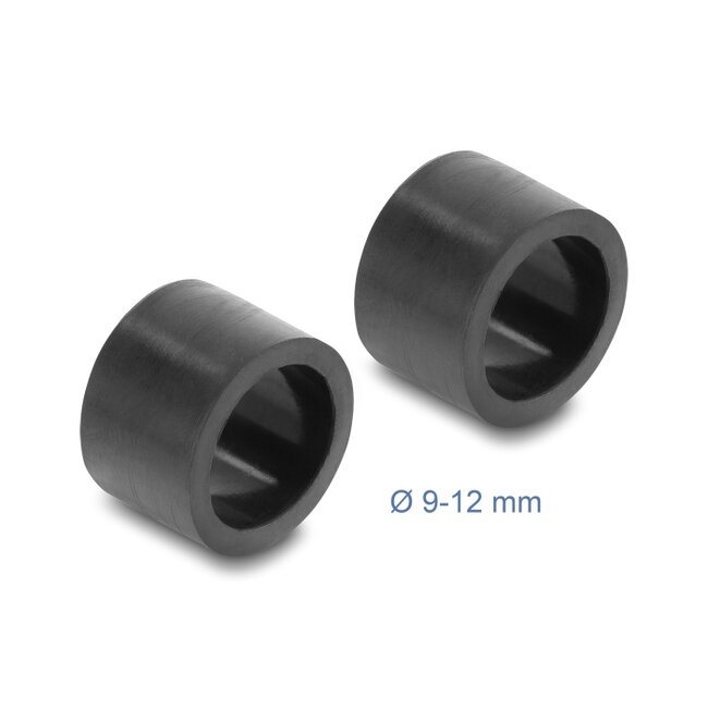 Delock Cable Connector with bayonet lock 3 pin male to female with housing for built-in, IP68 waterproof, cable diameter 5 - 9 mm, incl. seals for 9 - 12 mm tool-free black